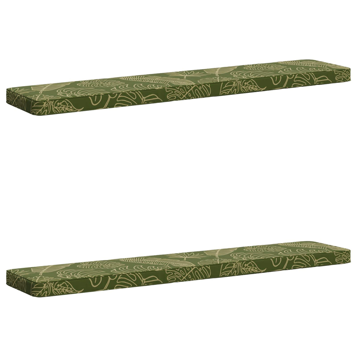 vidaXL 2-Piece Bench Cushions VUGHT 2 pcs 100% Polyester Leaf Design