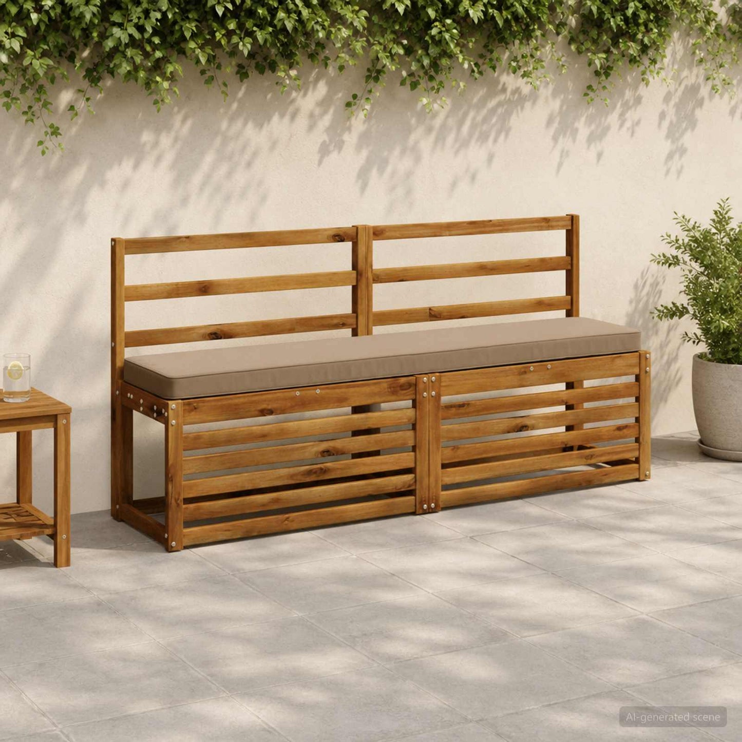 vidaXL 2-Piece Bench Cushions VUGHT 2 pcs 100% Polyester Taupe