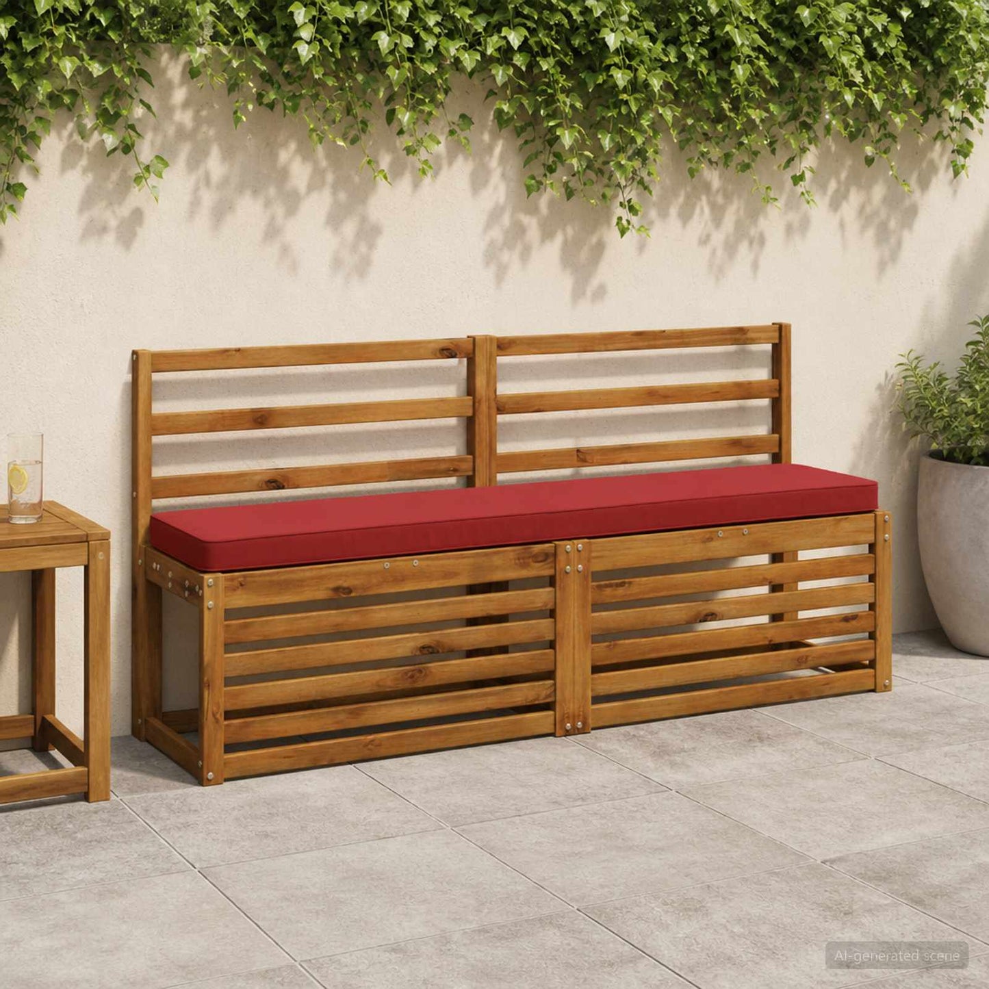 vidaXL 2-Piece Bench Cushions VUGHT 2 pcs 100% Polyester Wine Red