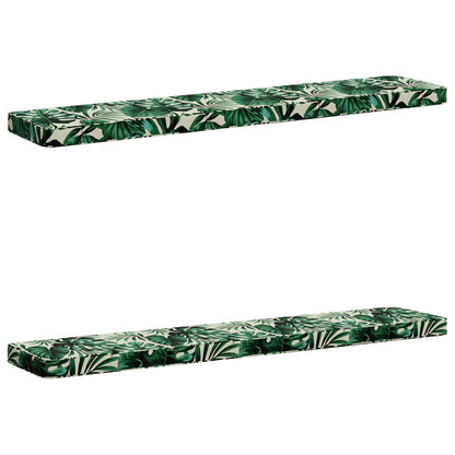 vidaXL 2-Piece Bench Cushions VUGHT 2 pcs 100% Polyester Leaf Pattern