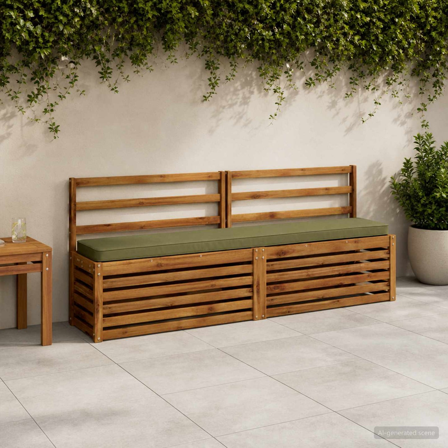 vidaXL 2-Piece Bench Cushions VUGHT 2 pcs 100% Polyester Olive Green