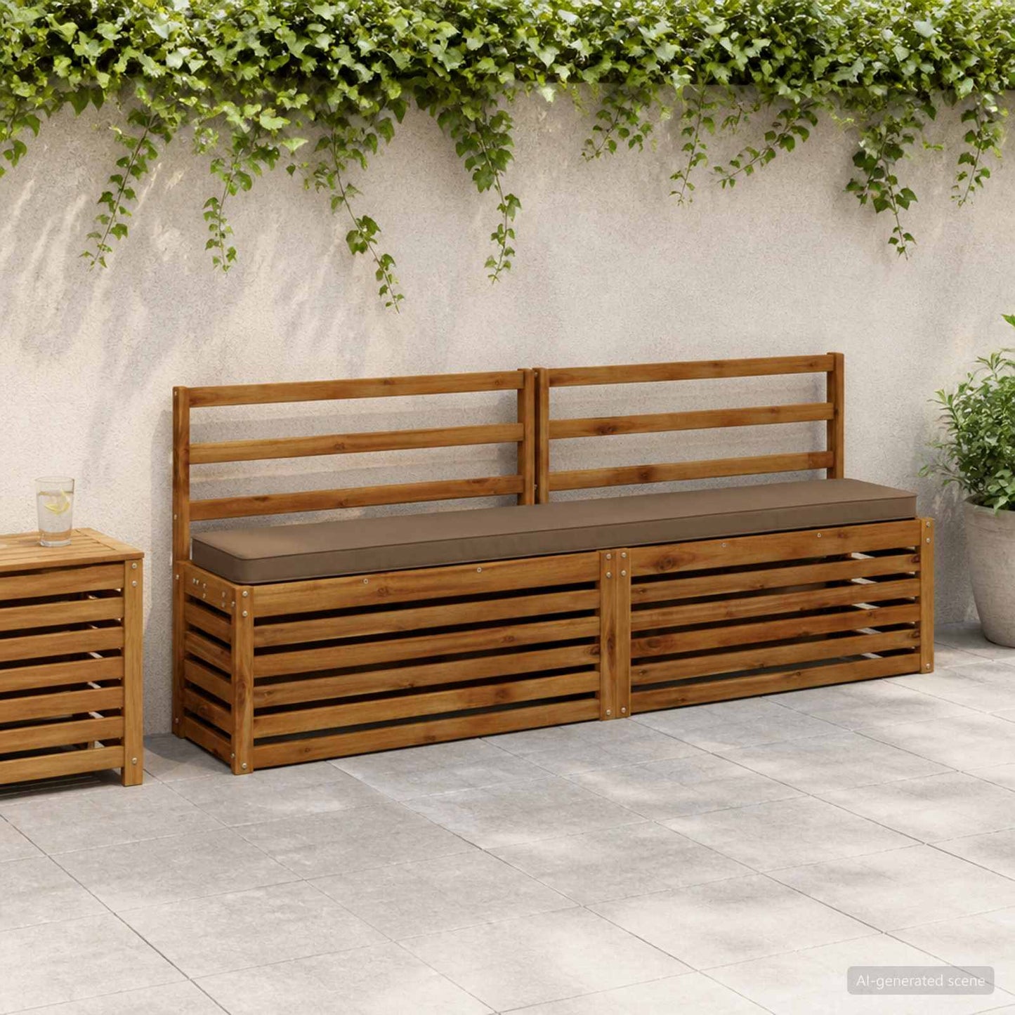 vidaXL 1-Piece Bench Cushion VUGHT 100% Polyester Taupe