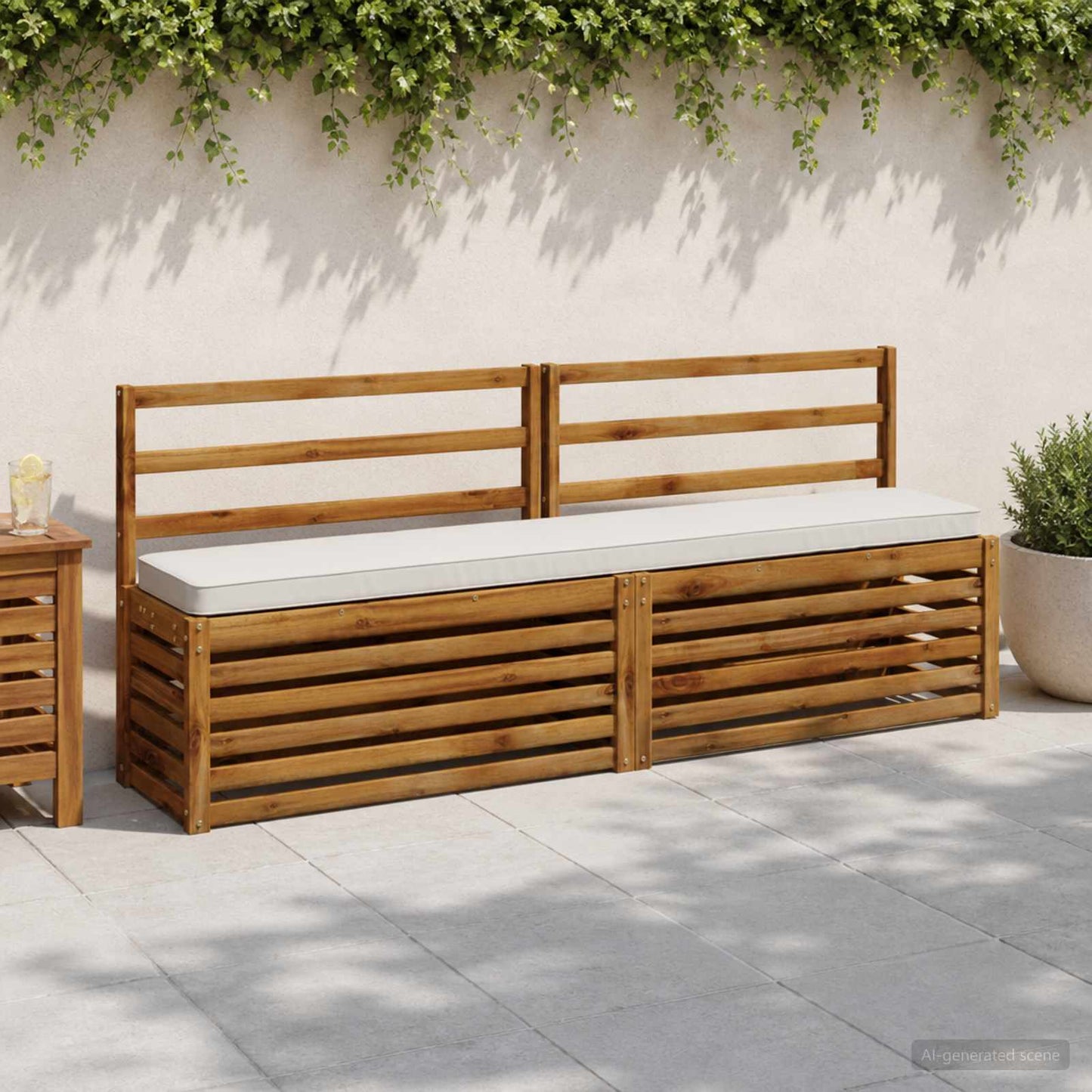 vidaXL 1-Piece Bench Cushion VUGHT 100% Polyester White