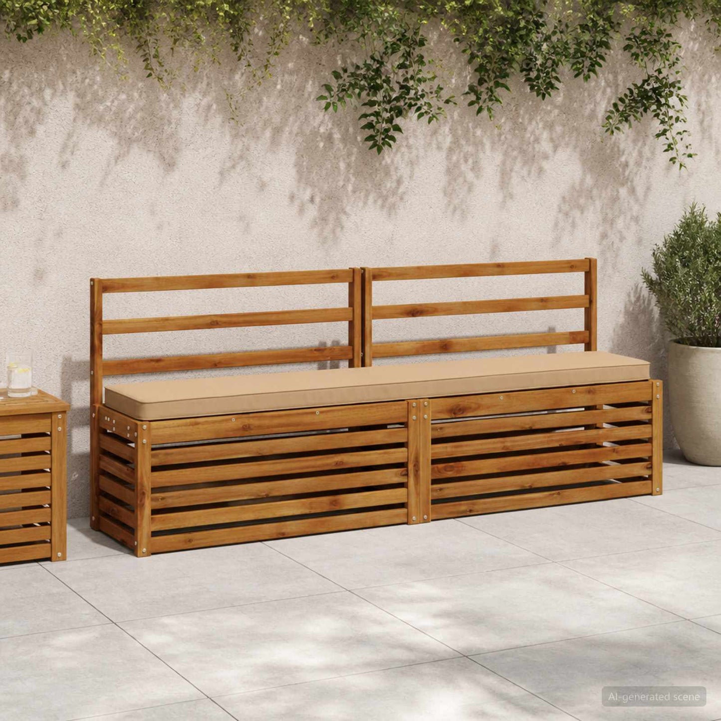 vidaXL 1-Piece Bench Cushion VUGHT 100% Polyester Sand 180 x 30 x 5 cm