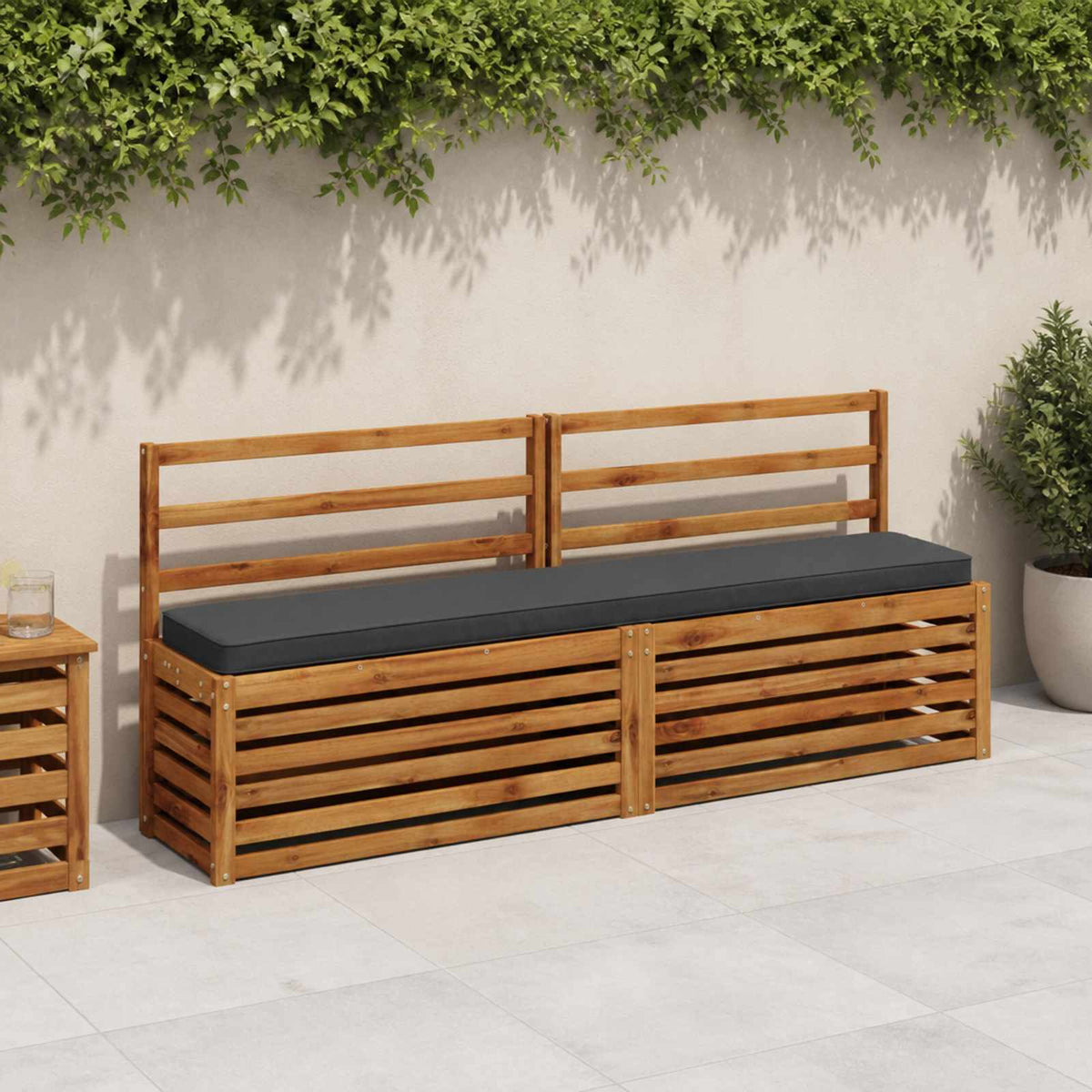 vidaXL 1-Piece Bench Cushion VUGHT 100% Polyester Dark Blue