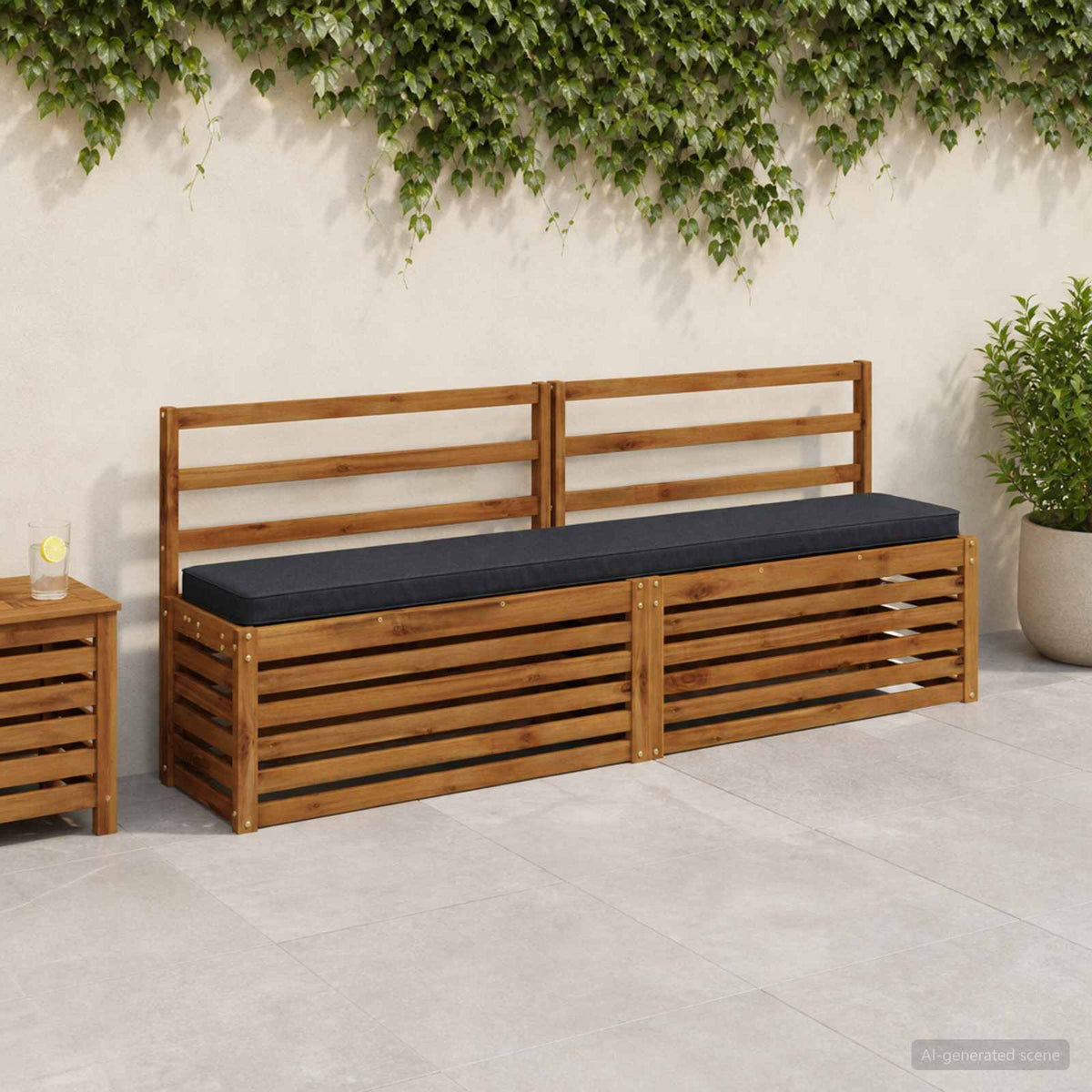 vidaXL 1-Piece Bench Cushion VUGHT 100% Polyester Dark Blue