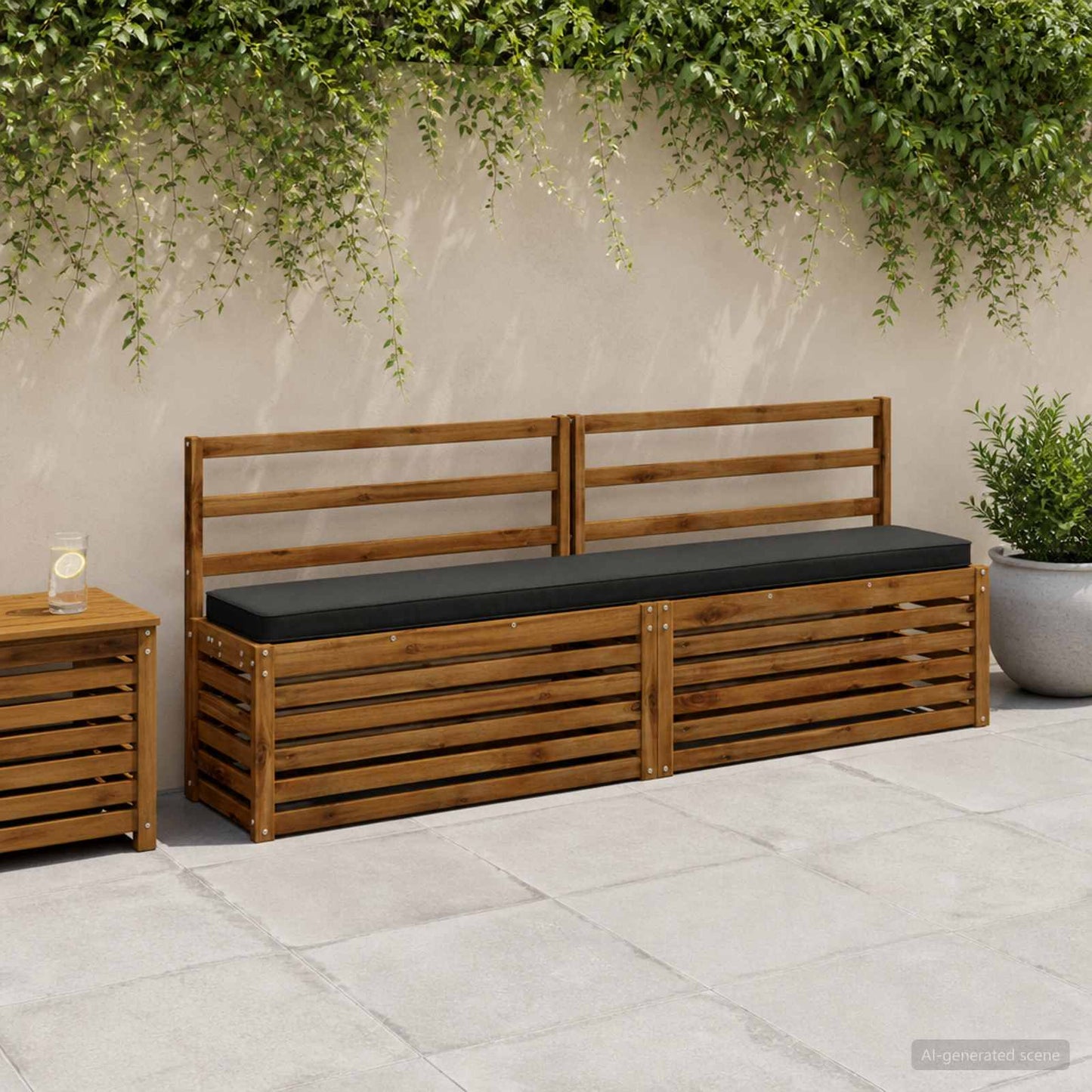 vidaXL 1-Piece Bench Cushion VUGHT 100% Polyester Black