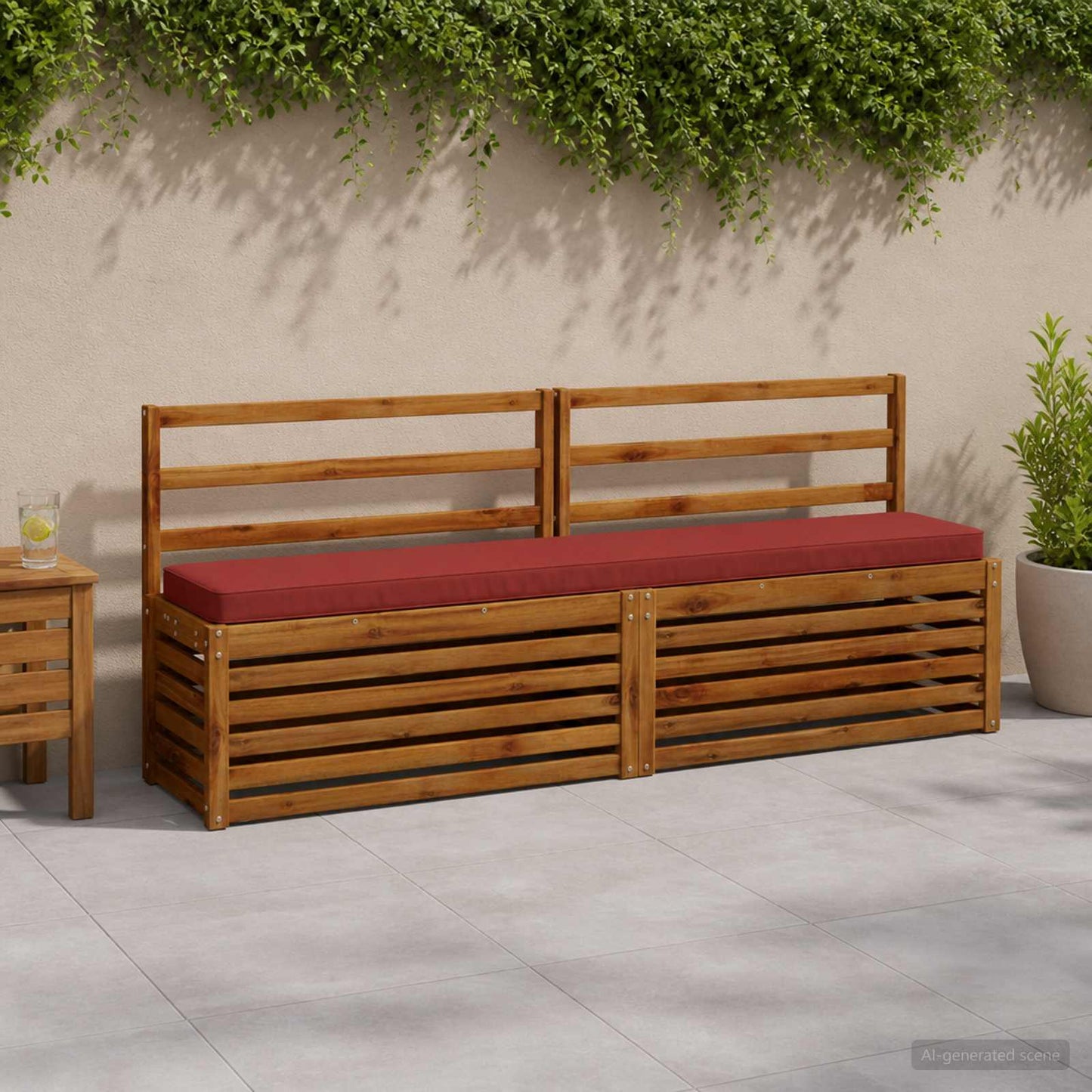 vidaXL 1-Piece Bench Cushion VUGHT 100% Polyester Red 180 x 30 x 5 cm