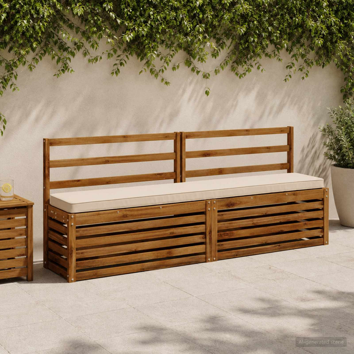 vidaXL 2-Piece Bench Cushions VUGHT 2 pcs 100% Polyester Cream