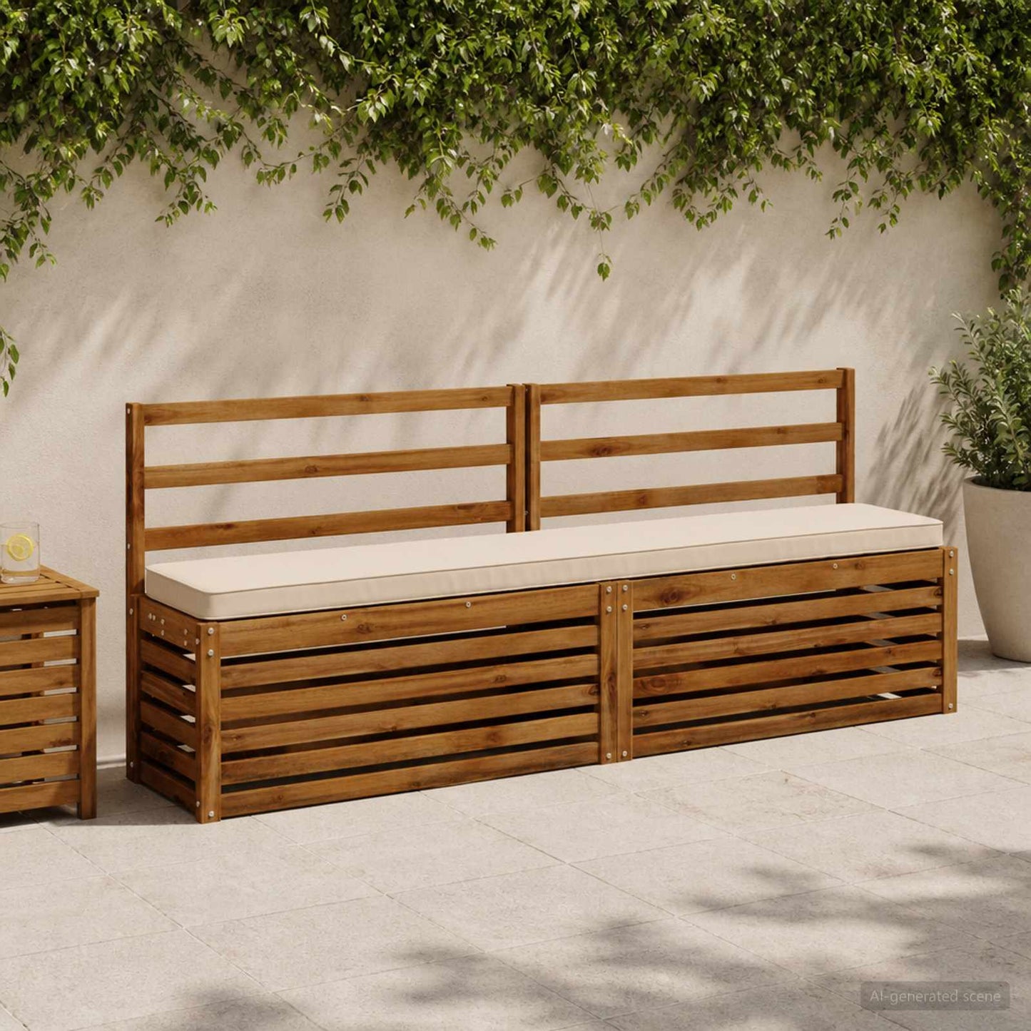 vidaXL 1-Piece Bench Cushion VUGHT 100% Polyester Cream