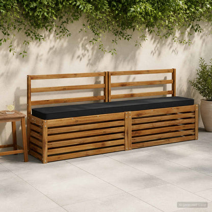 vidaXL 2-Piece Bench Cushions VUGHT 2 pcs 100% Polyester Black