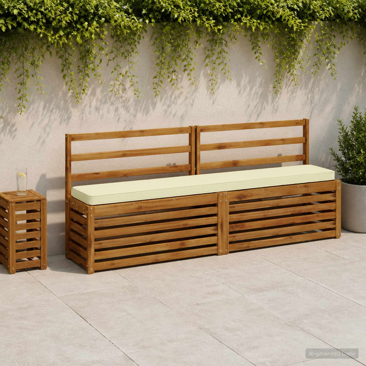 vidaXL 2-Piece Bench Cushions VUGHT 2 pcs 100% Polyester Cream