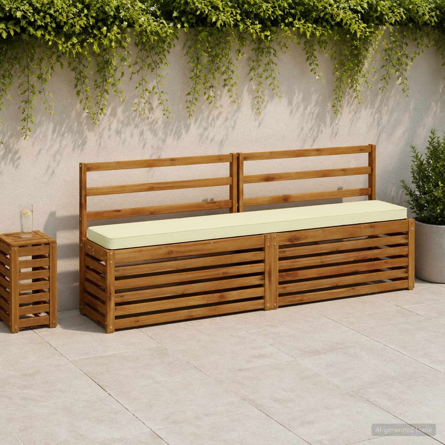 vidaXL 1-Piece Bench Cushion VUGHT 100% Polyester Cream