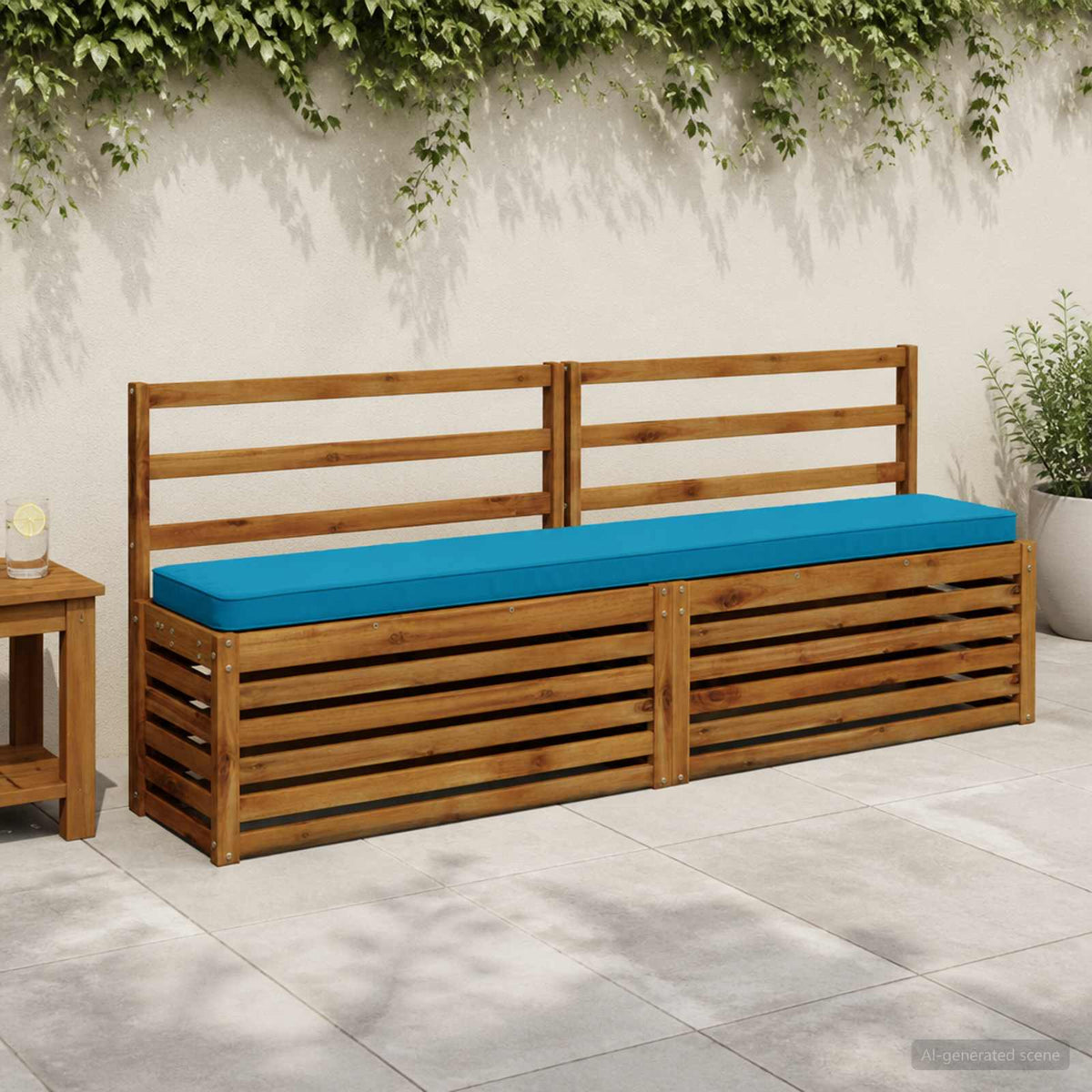vidaXL 2-Piece Bench Cushions VUGHT 2 pcs 100% Polyester Light Blue