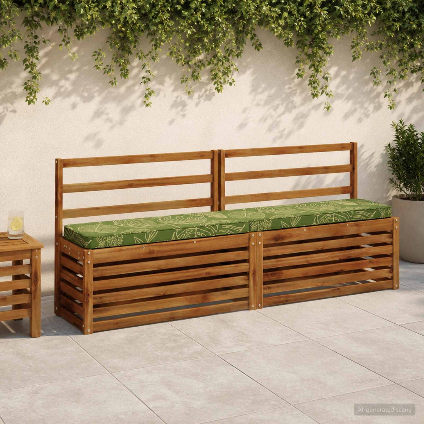 vidaXL 2-Piece Bench Cushions VUGHT 2 pcs 100% Polyester Leaf Design