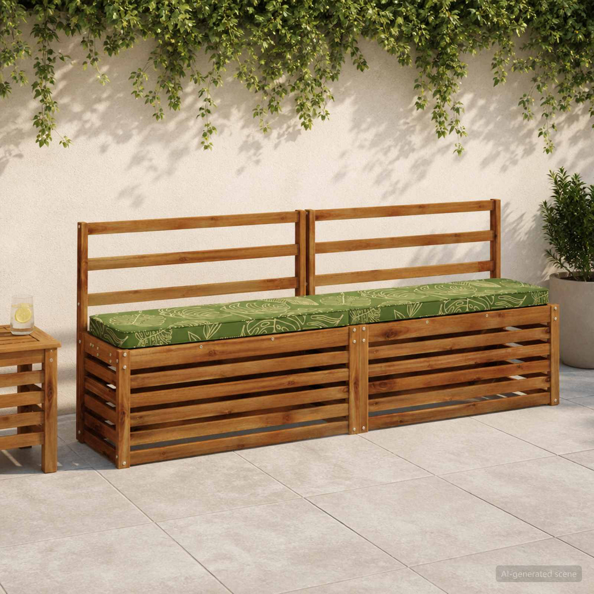 vidaXL 2-Piece Bench Cushions VUGHT 2 pcs 100% Polyester Leaf Design