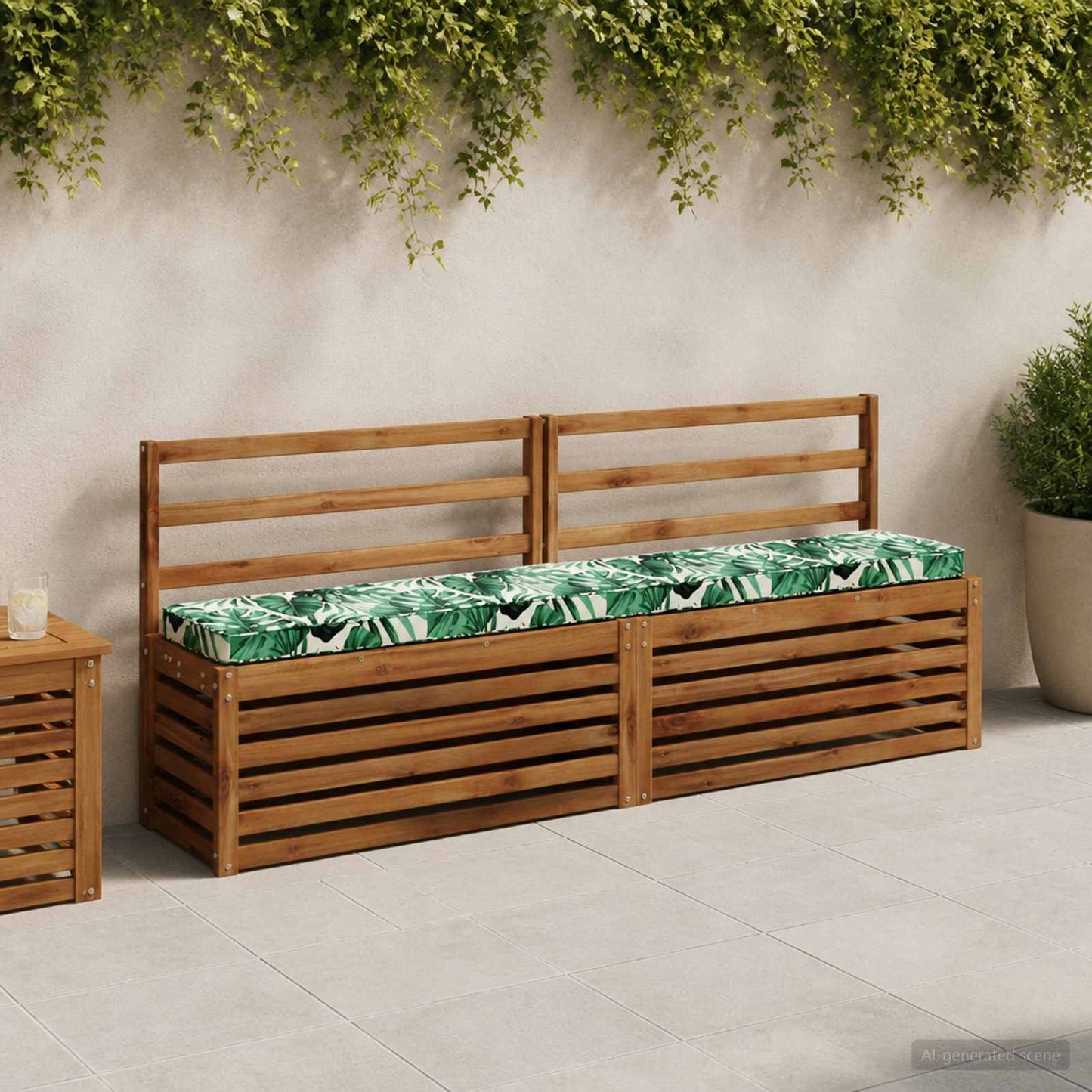 vidaXL 2-Piece Bench Cushions VUGHT 2 pcs 100% Polyester Leaf Pattern