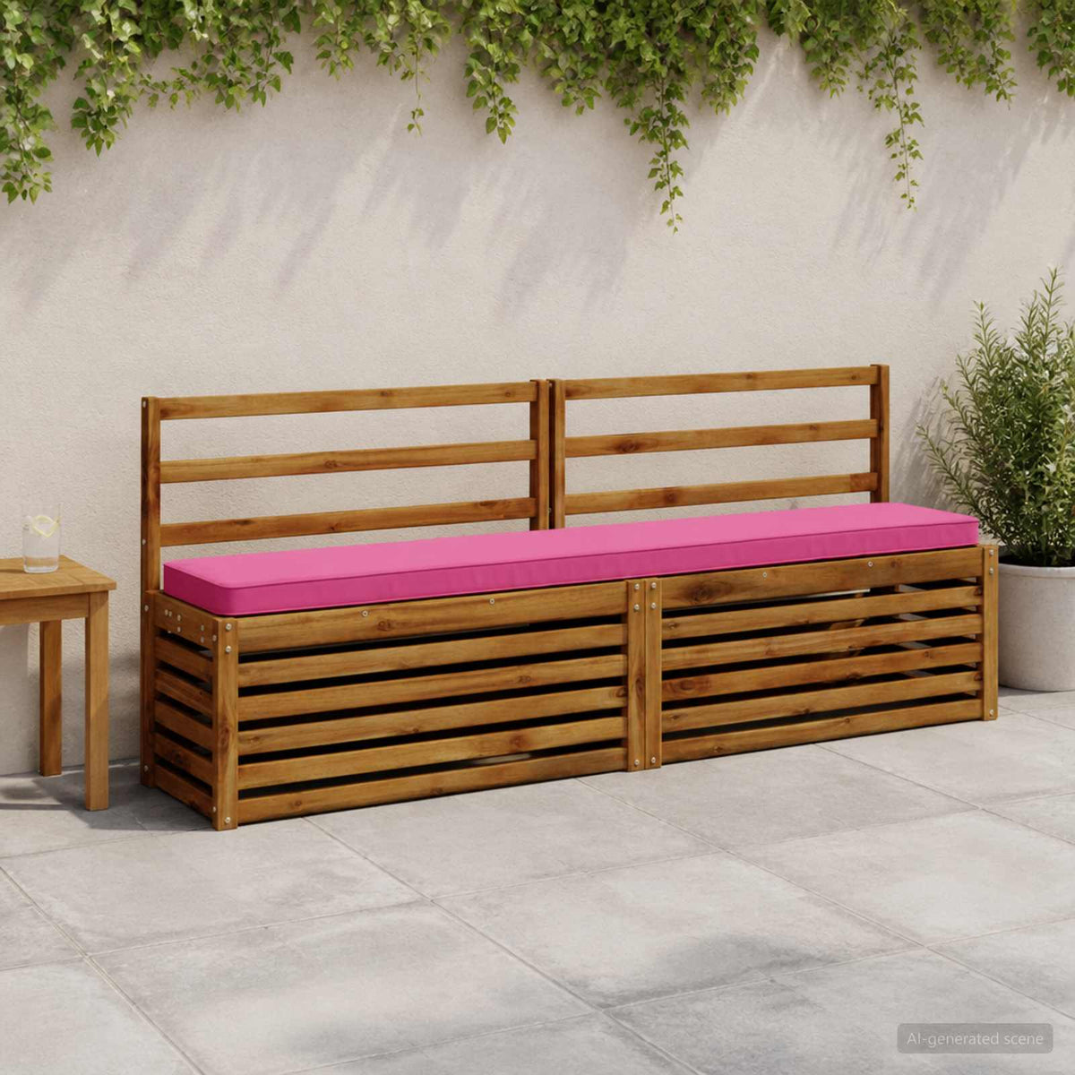 vidaXL 1-Piece Bench Cushion VUGHT 100% Polyester Pink 200 x 30 x 5 cm