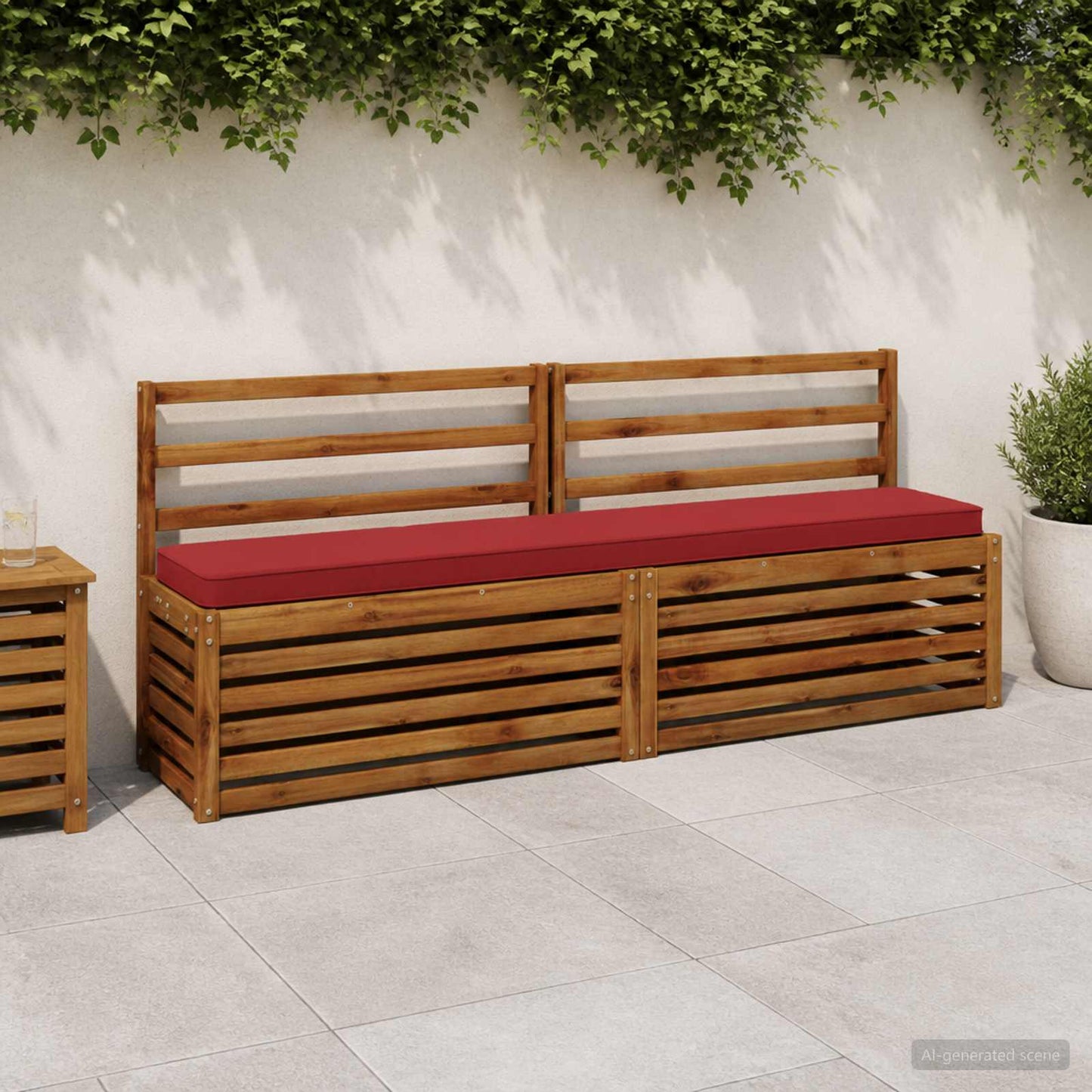 vidaXL 1-Piece Bench Cushion VUGHT 100% Polyester Wine Red