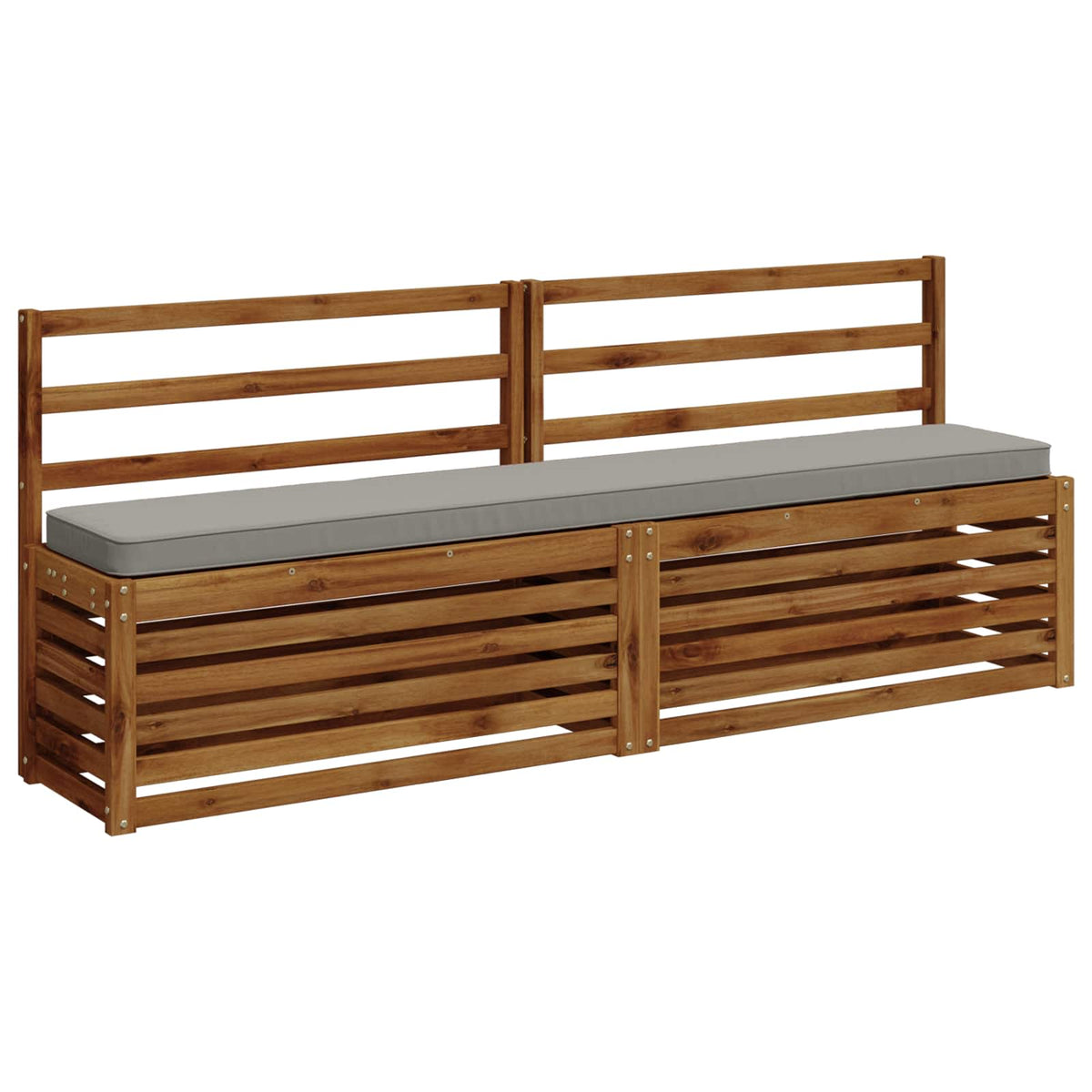 vidaXL 1-Piece Bench Cushion VUGHT 100% Polyester Grey 180 x 30 x 5 cm