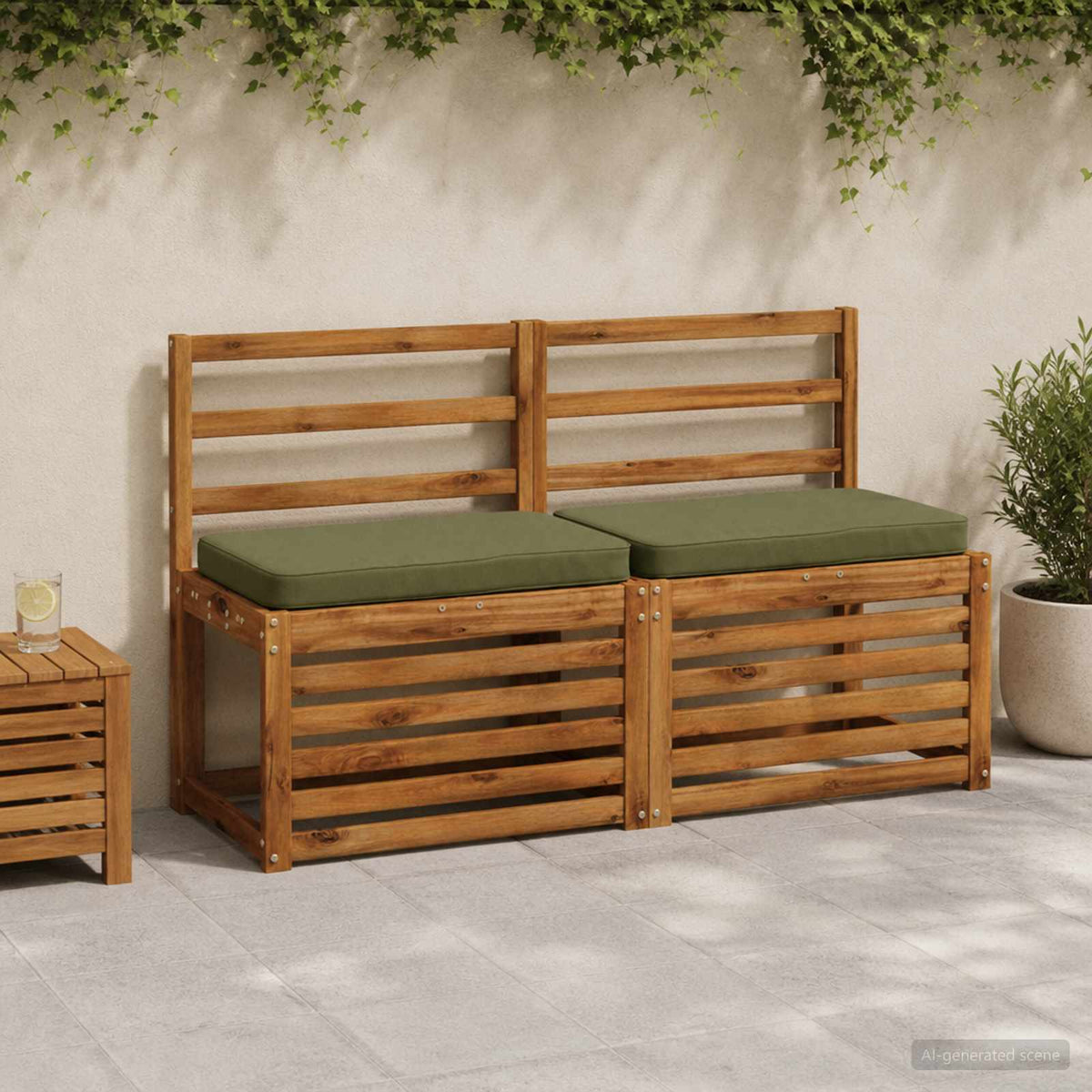 vidaXL 1-Piece Bench Cushion VUGHT 100% Polyester Olive Green