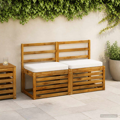 vidaXL 2-Piece Bench Cushions VUGHT 2 pcs 100% Polyester White