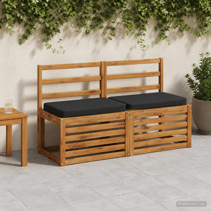 vidaXL 2-Piece Bench Cushions VUGHT 2 pcs 100% Polyester Black