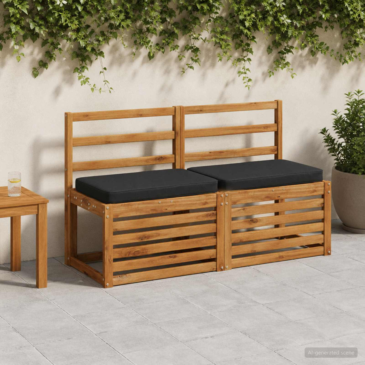 vidaXL 1-Piece Bench Cushion VUGHT 100% Polyester Black 60 x 40 x 5 cm