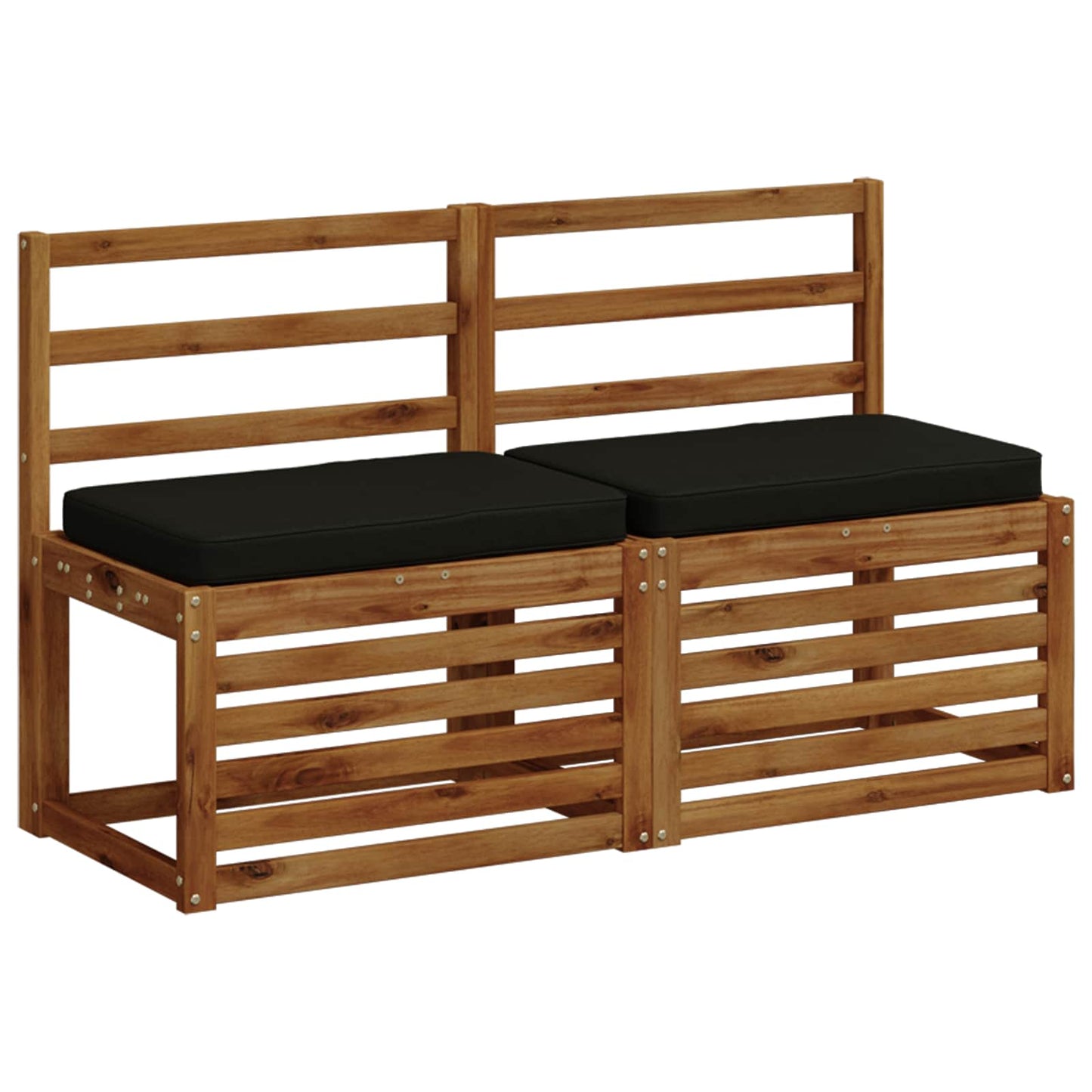 vidaXL 2-Piece Bench Cushions VUGHT 2 pcs 100% Polyester Black