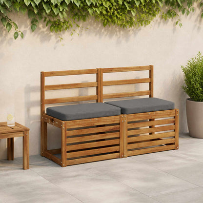 vidaXL 2-Piece Bench Cushions VUGHT 2 pcs 100% Polyester Grey
