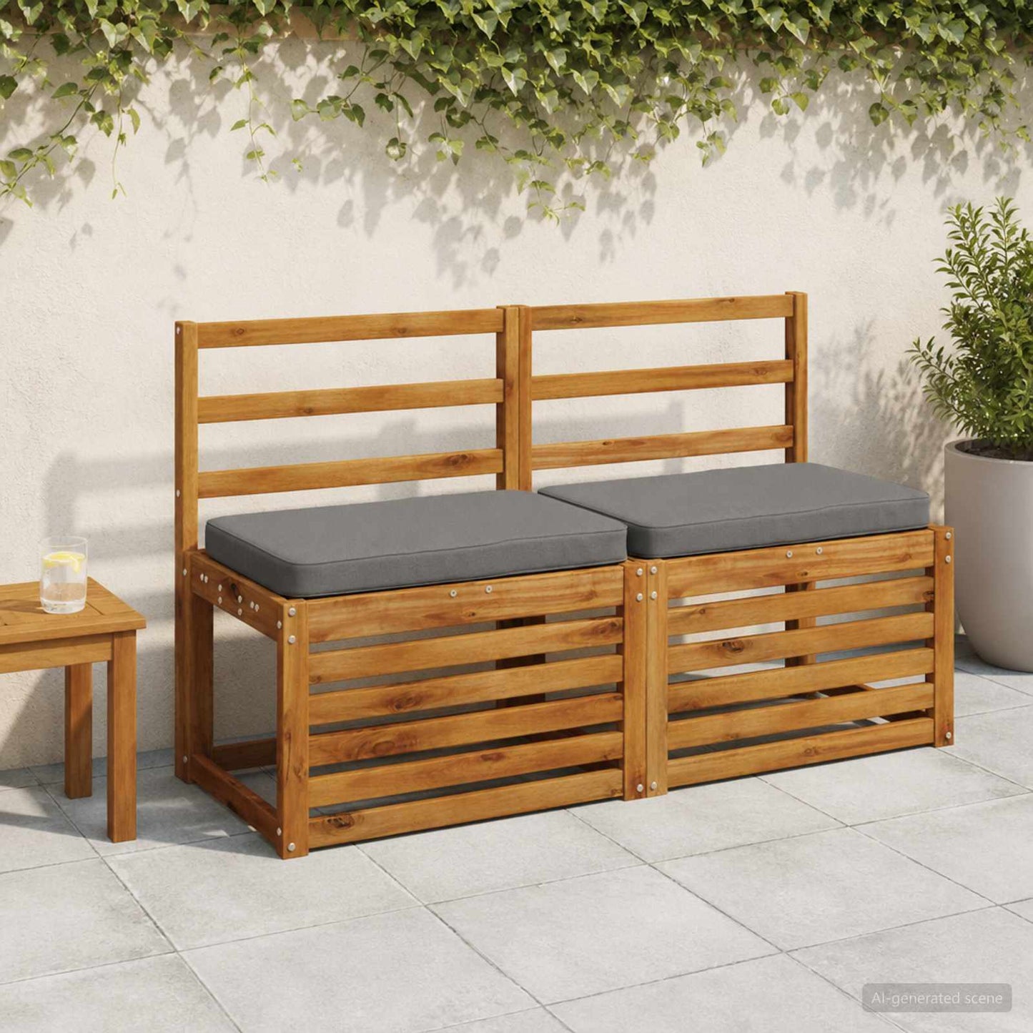 vidaXL 1-Piece Bench Cushion VUGHT 100% Polyester Grey 60 x 40 x 5 cm