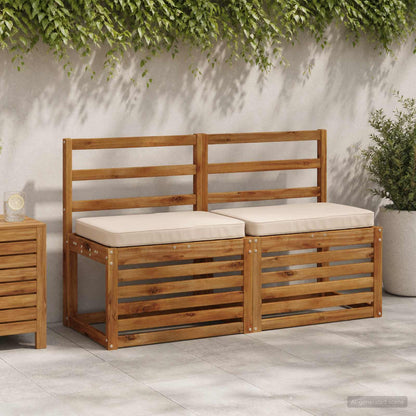 vidaXL 2-Piece Bench Cushions VUGHT 2 pcs 100% Polyester Cream