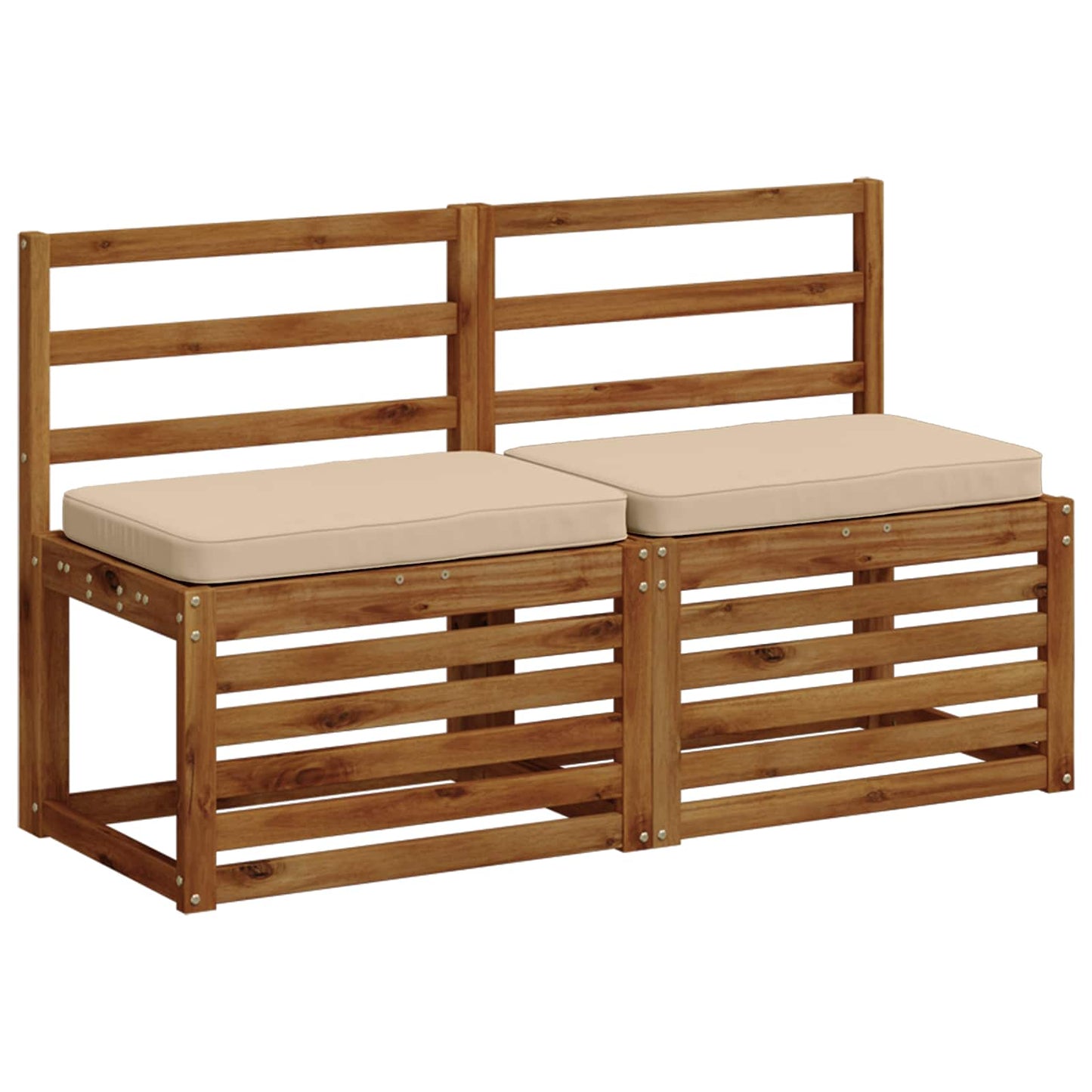 vidaXL 2-Piece Bench Cushions VUGHT 2 pcs 100% Polyester Cream