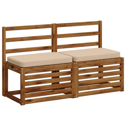 vidaXL 2-Piece Bench Cushions VUGHT 2 pcs 100% Polyester Cream