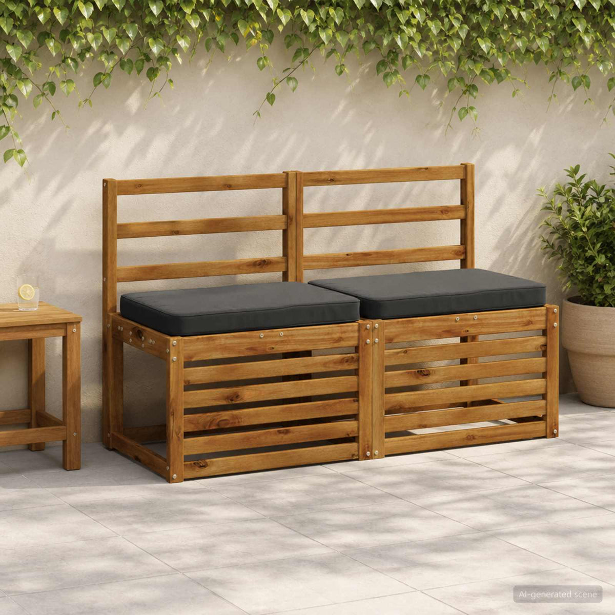 vidaXL 1-Piece Bench Cushion VUGHT 100% Polyester Anthracite
