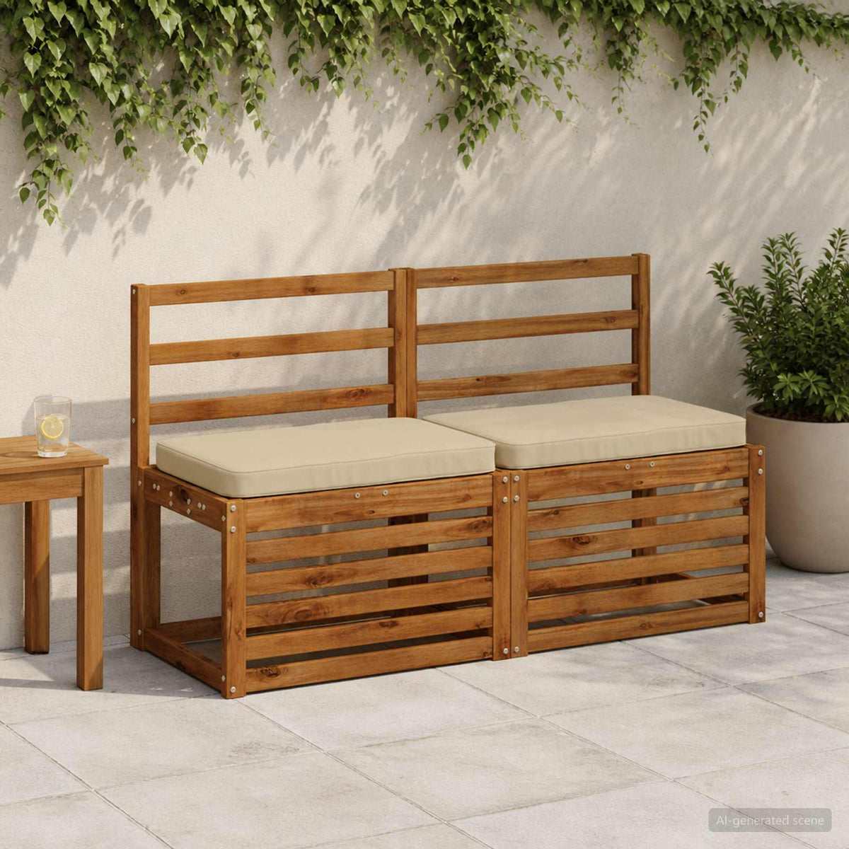 vidaXL 1-Piece Bench Cushion VUGHT 100% Polyester Beige 60 x 40 x 5 cm