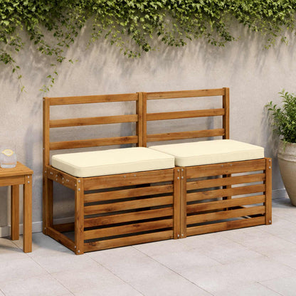 vidaXL 2-Piece Bench Cushions VUGHT 2 pcs 100% Polyester Cream