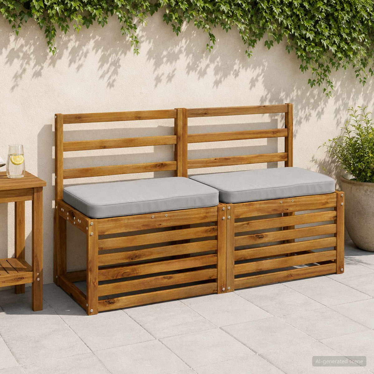 vidaXL 1-Piece Bench Cushion VUGHT 100% Polyester Grey 60 x 40 x 5 cm