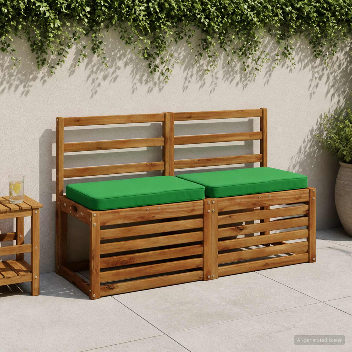 vidaXL 2-Piece Bench Cushions VUGHT 2 pcs 100% Polyester Green