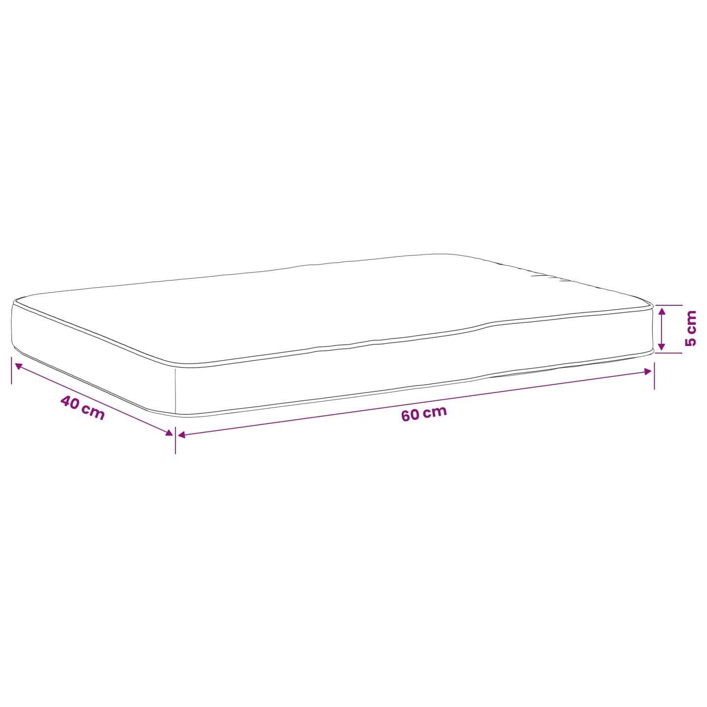 vidaXL 1-Piece Bench Cushion VUGHT 100% Polyester Taupe 60 x 40 x 5 cm