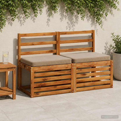 vidaXL 2-Piece Bench Cushions VUGHT 2 pcs 100% Polyester Taupe