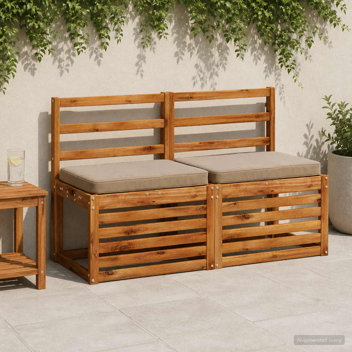 vidaXL 1-Piece Bench Cushion VUGHT 100% Polyester Taupe 60 x 40 x 5 cm
