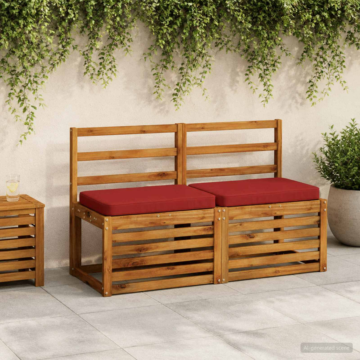 vidaXL 1-Piece Bench Cushion VUGHT 100% Polyester Wine Red