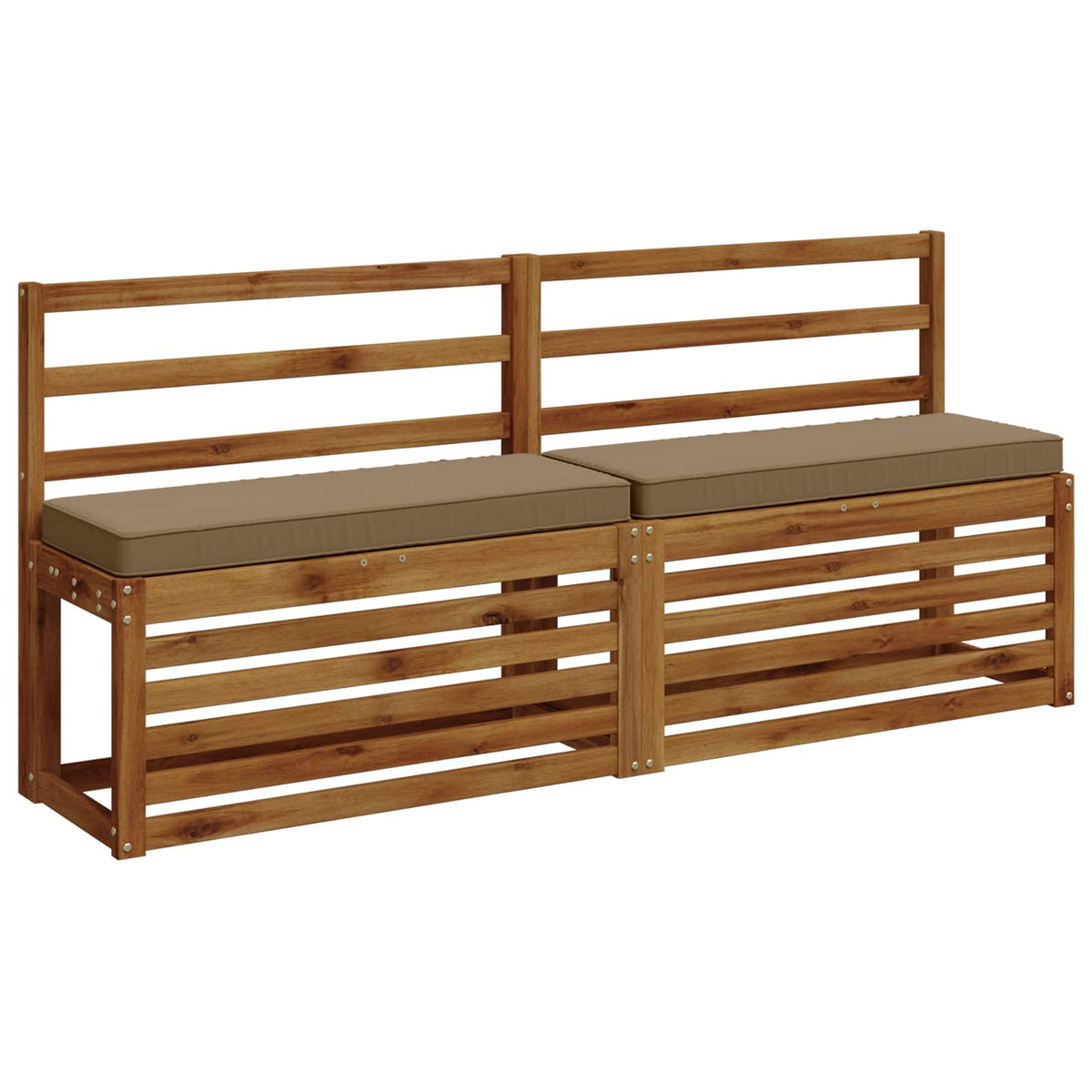 vidaXL 2-Piece Bench Cushions VUGHT 2 pcs 100% Polyester Taupe