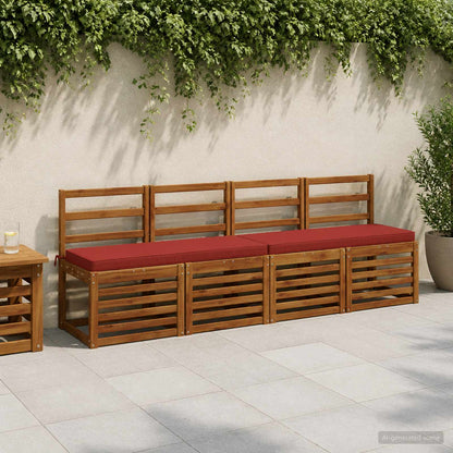 vidaXL 2-Piece Bench Cushions VUGHT 2 pcs 100% Polyester Red