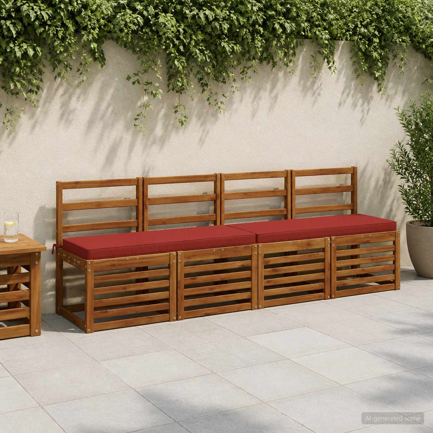 vidaXL 1-Piece Bench Cushion VUGHT 100% Polyester Red 100 x 40 x 5 cm