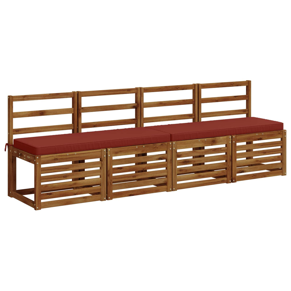 vidaXL 2-Piece Bench Cushions VUGHT 2 pcs 100% Polyester Red