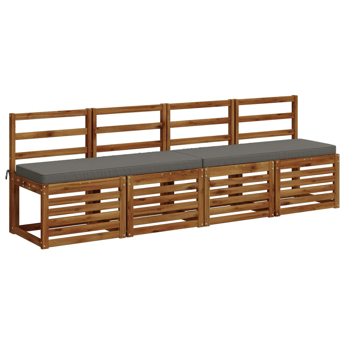 vidaXL 2-Piece Bench Cushions VUGHT 2 pcs 100% Polyester Grey