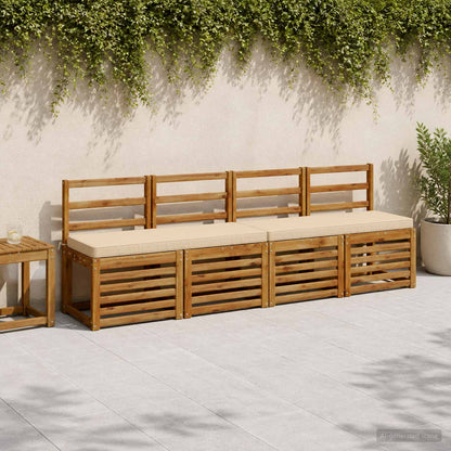vidaXL 2-Piece Bench Cushions VUGHT 2 pcs 100% Polyester Cream