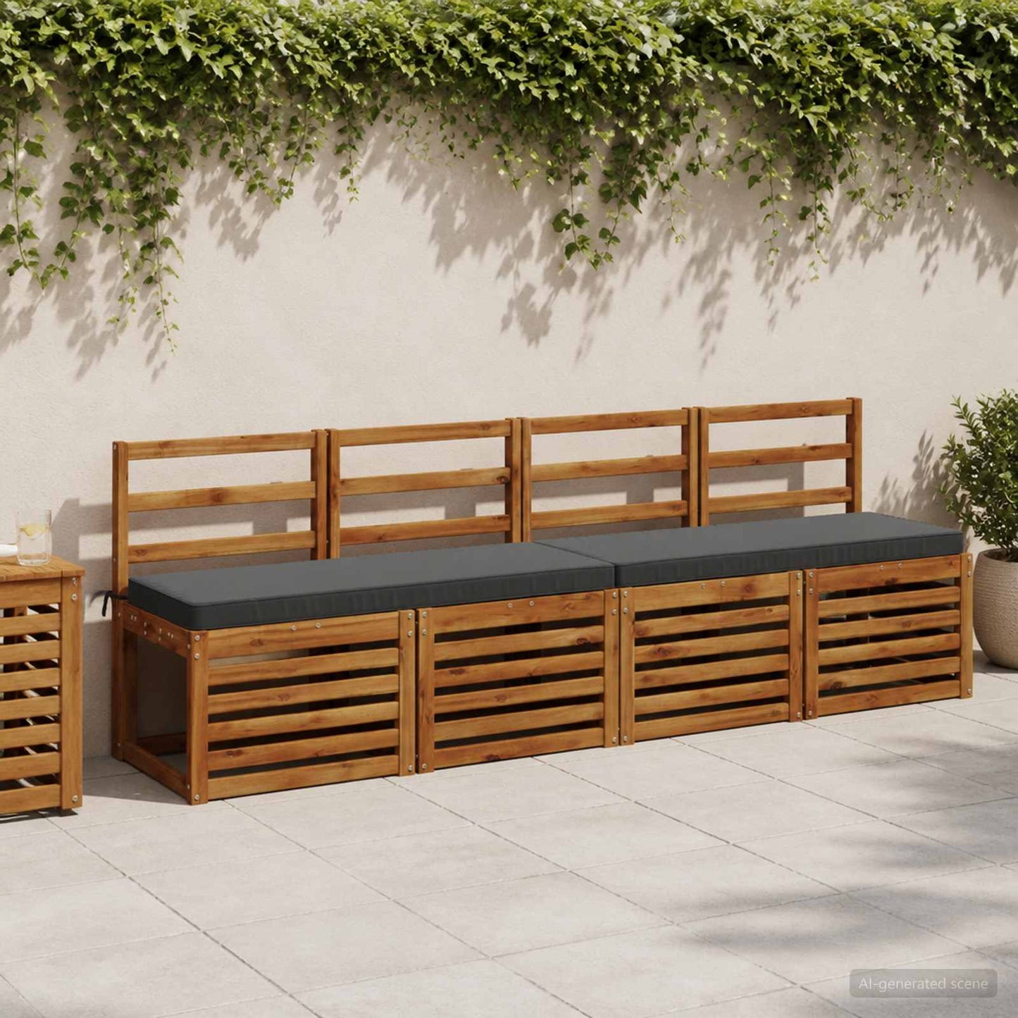 vidaXL 1-Piece Bench Cushion VUGHT 100% Polyester Anthracite